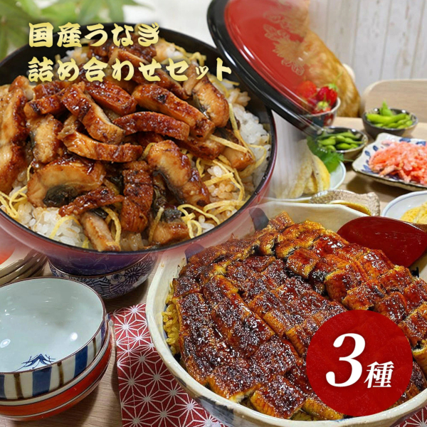 国産うなぎ 詰合せセット うなぎ蒲焼き3種入り